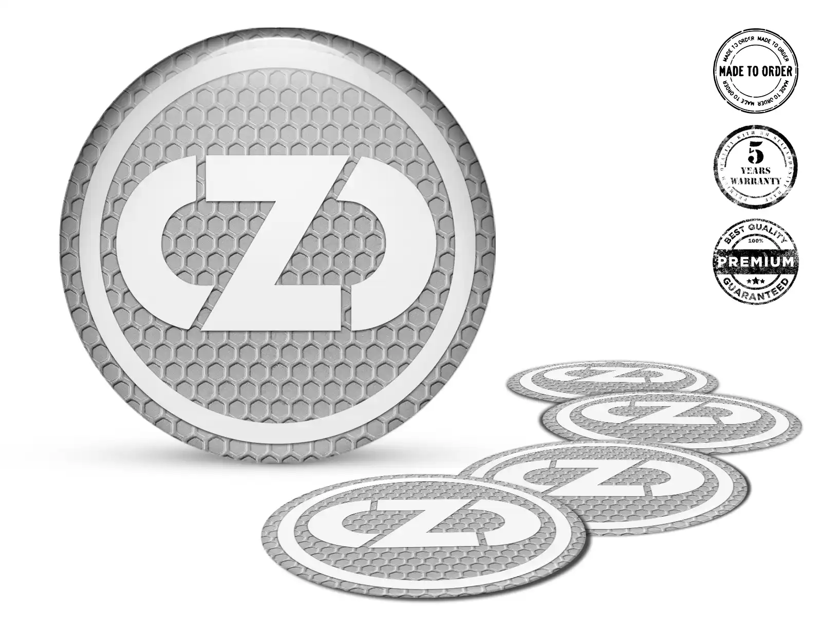 OZ Gewölbtes Label Logo Premium Silikon-Sticker